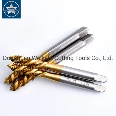 Hsse-M35 JIS Left Hand with Tin Spiral Fluted Taps Unc 4-40L 5-40L 6-32L 8-32L 10-24L 1/4 5/16 3/8 1/2 Machine Thread Screw Tap