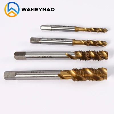 HSS-Co M3-M10 DIN371 Spiral Flute Taps Machine Taps Spiral Point Taps with Tin Coated Threading Cutter Tools