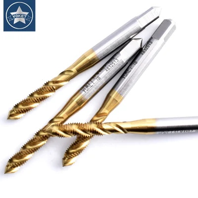 Hsse-M35 JIS Insert with Tin Spiral Fluted Taps St M1.6 M2 M2.5 M3 M3.5 M4 M5 M6 M8 M10 M12 M14 M16 Machine Thread Screw Tap
