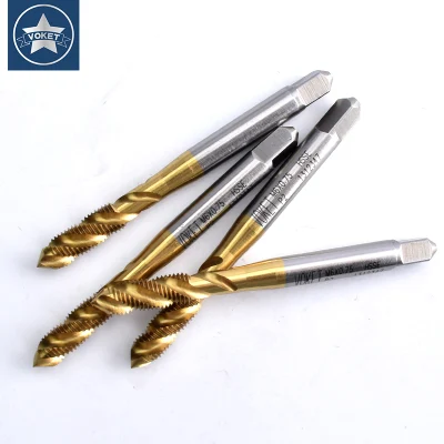 Hsse-M35 JIS with Tin Spiral Fluted Taps M1.4 M1.6 M1.7 M1.8 M2 M2.2 M2.5 M2.6 M3 M4 M4.5 M5 M5.5 M6 M7 M8 M9 M10 Metric Machine Fine Thread Screw Tap