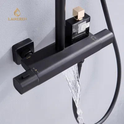 Bathroom Tap Thermostatic Tub Faucets Black Shower Set High Pressure Black Shower Head Set
