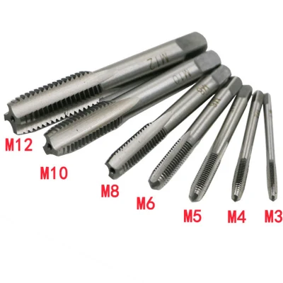 Hot! HSS Titanium Machine Right Hand Tap Drill 3 Flute M2/M2.5/M3/M3.5/M4/M5/M6 Spiral Point Thread Plug Handle Taps Die Set