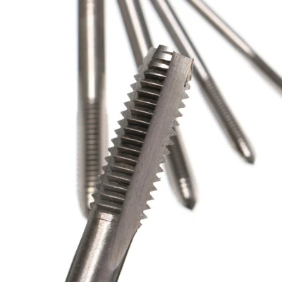 Metric Machine Screw Tap HSS Ti-Coated Hand Spiral Point 4 Straight Flutes Plug Thread Tapping Bearing Steel M2 M24 High Speed