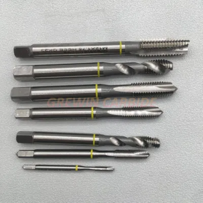 Gw Wholesale HSS M35 DIN371/376 Spiral Point Screw Milling Machine Threading Taps with Yellow Ring for Nonferrous Metal Light Metal