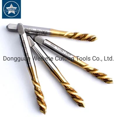 Hsse-M35 JIS Left Hand with Tin Spiral Fluted Taps Unc 4-40L 5-40L 6-32L 8-32L 10-24L 1/4 5/16 3/8 1/2 Machine Thread Screw Tap