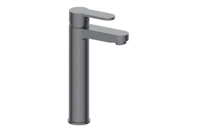 Rotatable Stainless Steel Kitchen Mixer Taps Deck Pillar Sink Mixer Tap Gun Grey