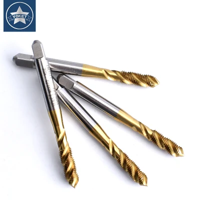 Hsse-M35 JIS with Tin Spiral Fluted Taps M1.4 M1.6 M1.7 M1.8 M2 M2.2 M2.5 M2.6 M3 M4 M4.5 M5 M5.5 M6 M7 M8 M9 M10 Metric Machine Fine Thread Screw Tap