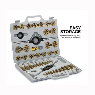 Large SAE Titanium Standard Tap and Die Threading Tool Set