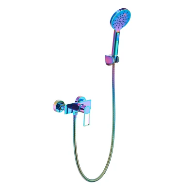 Cold Hot Mixer Tap Bath Shower Tap Wall Mounted Shower Faucet Set with Hand Shower