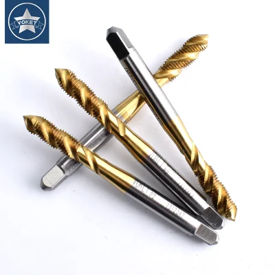 Hsse-M35 JIS with Tin Spiral Fluted Taps M1.4 M1.6 M1.7 M1.8 M2 M2.2 M2.5 M2.6 M3 M4 M4.5 M5 M5.5 M6 M7 M8 M9 M10 Metric Machine Fine Thread Screw Tap