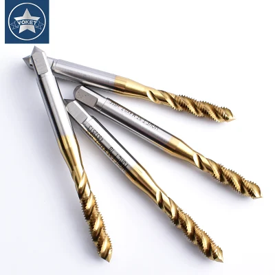 Hsse-M35 JIS Insert with Tin Spiral Fluted Taps St M1.6 M2 M2.5 M3 M3.5 M4 M5 M6 M8 M10 M12 M14 M16 Machine Thread Screw Tap