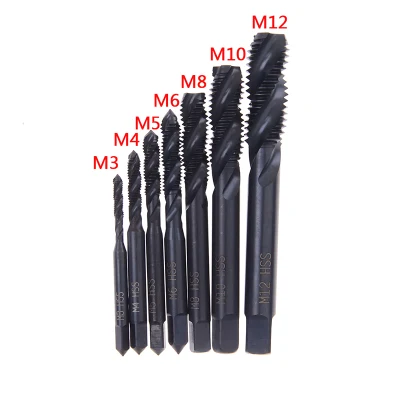 HSS Machine Screw Thread Metric Plug Tap Screw Taps M3 M4 M5 M6 M8 Set Spiral Point Straight Fluted Screw Thread Tap Drill