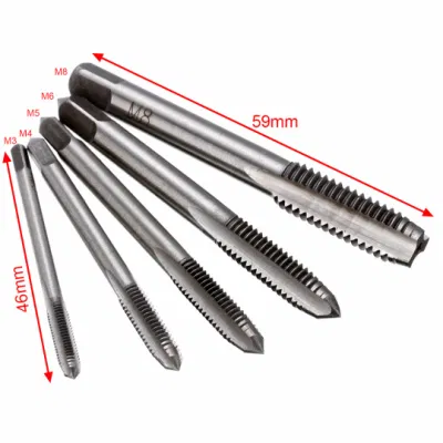 Machine Spiral Point Plug Tap HSS Titanium M3 M4 M5 M6 M8 M10 M12 Straight Flute Thread Metric Machine Screw Taps