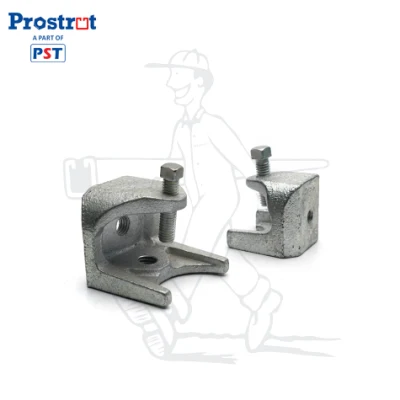 3/8-16 Beam Clamp (Malleable Iron) , up to 3/4&quot; Flange, 3/8&quot;-16 Tapped Holes Bottom &amp; Back of Beam Clamp, Malleable Iron