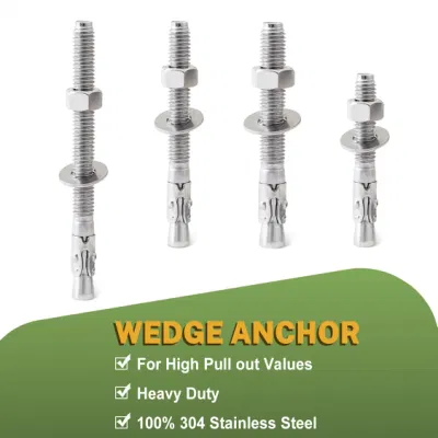 Rust and Corrosion Resistant Wedge Anchors for Concrete Cement Wall Base Bracket