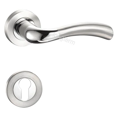 Interior Bedroom Stainless Steel Tubular Lever Round Rosettes Mortise Door Lock Handle