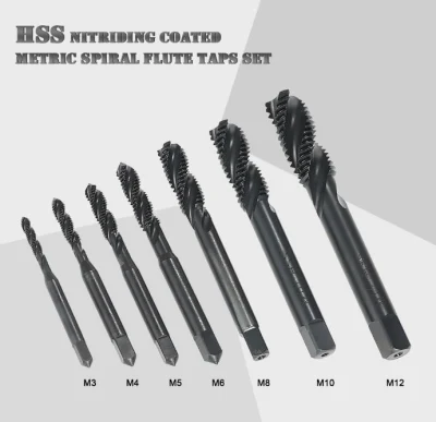 7PCS HSS Metric Spiral Flute Taps Machine &amp; Manual Screw