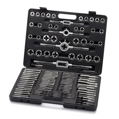 110 Piece Hardened Alloy Steel Metric Tap and Die Threading Tool Set with Storage Case Tap and Die Kit Professional
