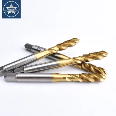 Hsse-M35 JIS with Tin Spiral Fluted Taps M1.4 M1.6 M1.7 M1.8 M2 M2.2 M2.5 M2.6 M3 M4 M4.5 M5 M5.5 M6 M7 M8 M9 M10 Metric Machine Fine Thread Screw Tap