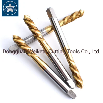Hsse-M35 Left Hand with Tin Spiral Fluted Taps M3 M4 M5 M6 M7 M8 M9 M10 M12 M14 M16 Machine Screw Fine Thread Tap