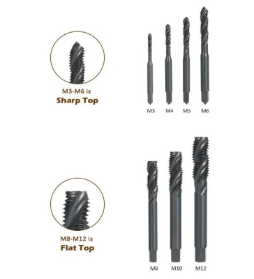 7PCS HSS Metric Spiral Flute Taps Machine &amp; Manual Screw