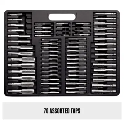 110 Piece Hardened Alloy Steel Metric Tap and Die Threading Tool Set with Storage Case Tap and Die Kit Professional