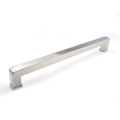 Nickel Plated Stainless Steel Square Grab Bar Lever Handle Round Type Pull Handle Zamak Shower Glass Door Handle