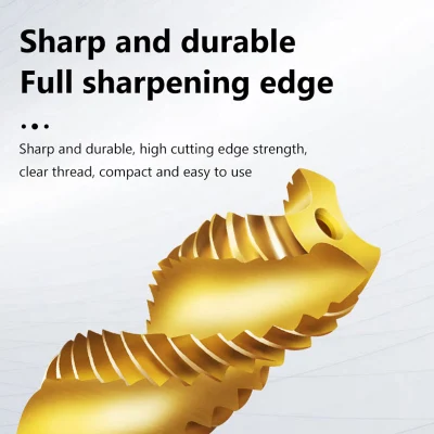 Titanium Machine Right Hand Tap Drill Spiral Point Thread Plug Handle Taps Die Tool Set