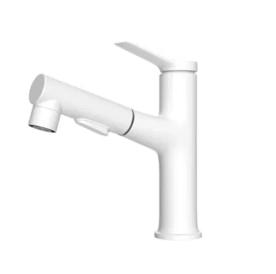 Bathroom Pullable Sink Faucet Handle Gun Gray Basin Mixer Water Tap