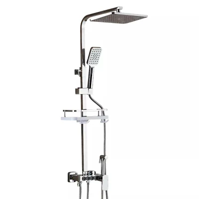 Modern Shower Set Wall Mounted Stainless Steel Tap Bathroom Taps Brass Kits Rain Rainfall Mixer Faucet Shower Set