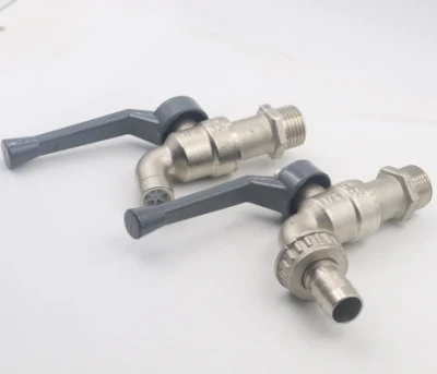 Customized Brass Forged Nickel Plated Bibcock Bathroom Basin Washing Machine Wall Taps