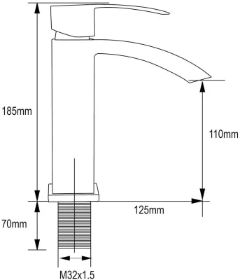 Aquacubic Bathroom Basin Faucet Copper Fashion Black Copper Bottom Square Single Hole Baking Paint Cold Hot Sink Taps