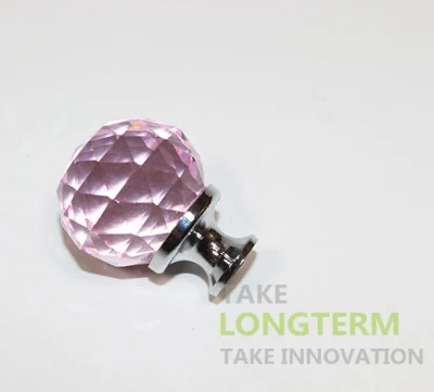 Round Zinc Hardware Furniture Kitchen Cabinet Knob Crystal Pull Handle