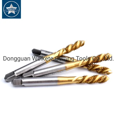 Hsse-M35 JIS Left Hand with Tin Spiral Fluted Taps Unc 4-40L 5-40L 6-32L 8-32L 10-24L 1/4 5/16 3/8 1/2 Machine Thread Screw Tap