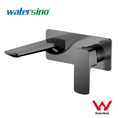 Watermark Brass Gun Metal Brushed Wall 2 Holes Sink Basin Mixer Tap