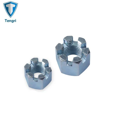 Made in China High Quality Carbon Steel Zinc Plated Black Coating Hex Castle Nut Bolt Screw Hexagon Slotted Nut