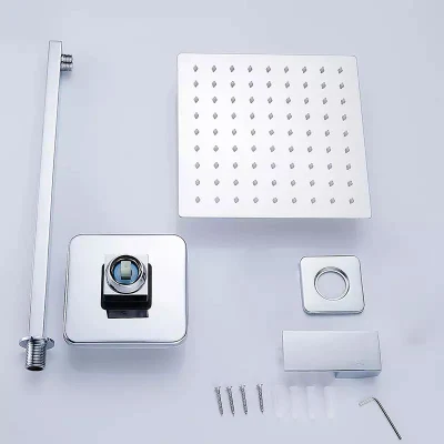 Shower Set in Wall Mounted Stainless Steel Tap Bathroom Taps Brass Kits Rain Rainfall Shower Set Mixer Faucet Set Rainfall Shower