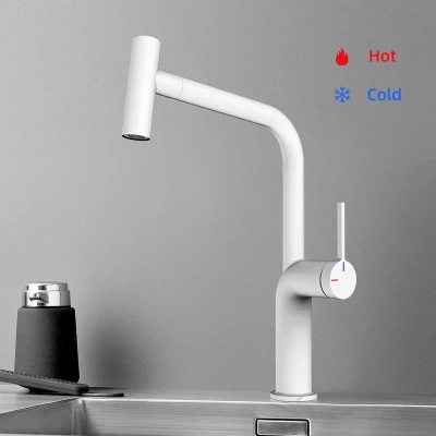 Gun Grey Hot Cold Mixer Waterfall Pull out Down Sink Kitchen Faucet Single Hole Multiple Water Outlets Rotation Tap