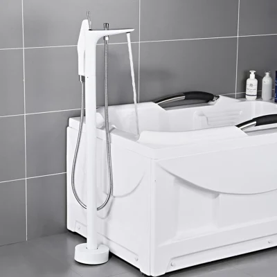 Chrome Brass Bathroom Free Standing Bathtub Faucet Set with Hand Shower Bathtub Tap