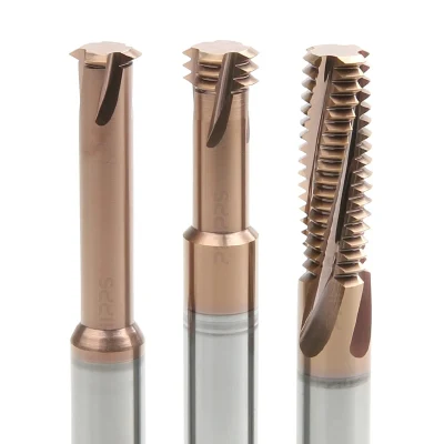 Single Flute Spiral End Mill Three-Tooth Solid Carbide Thread End Mill Full-Tooth Thread Mill Support Non-Standard Customization