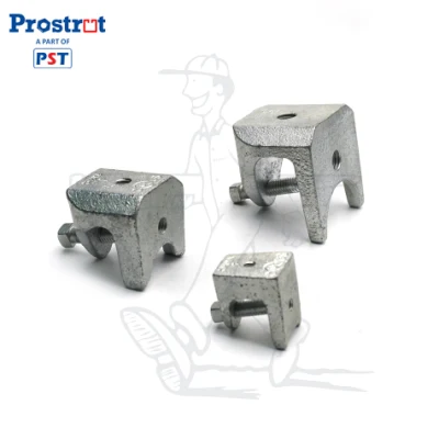 3/8-16 Beam Clamp (Malleable Iron) , up to 3/4&quot; Flange, 3/8&quot;-16 Tapped Holes Bottom &amp; Back of Beam Clamp, Malleable Iron