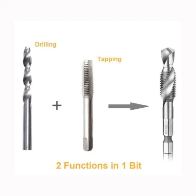 HSS Hex Shank HSS Spiral Flute Tap Bit Set