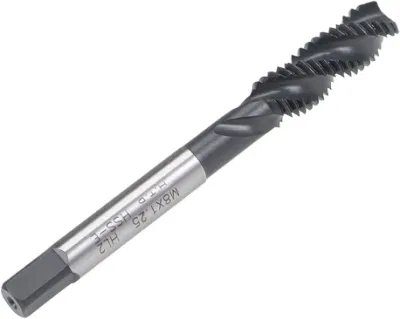 M8 X 1.25 Spiral Flute Thread Tap Metric Machine Threading Tap HSS Nitriding Coated Round Shank with Square End