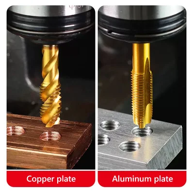 Titanium Machine Right Hand Tap Drill Spiral Point Thread Plug Handle Taps Die Tool Set