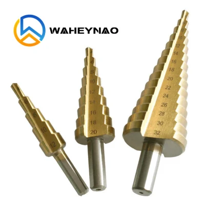 Titanium Cobalt M35 Tin-Coated Step Cone Drill Bit Set for Metal (3PCS)