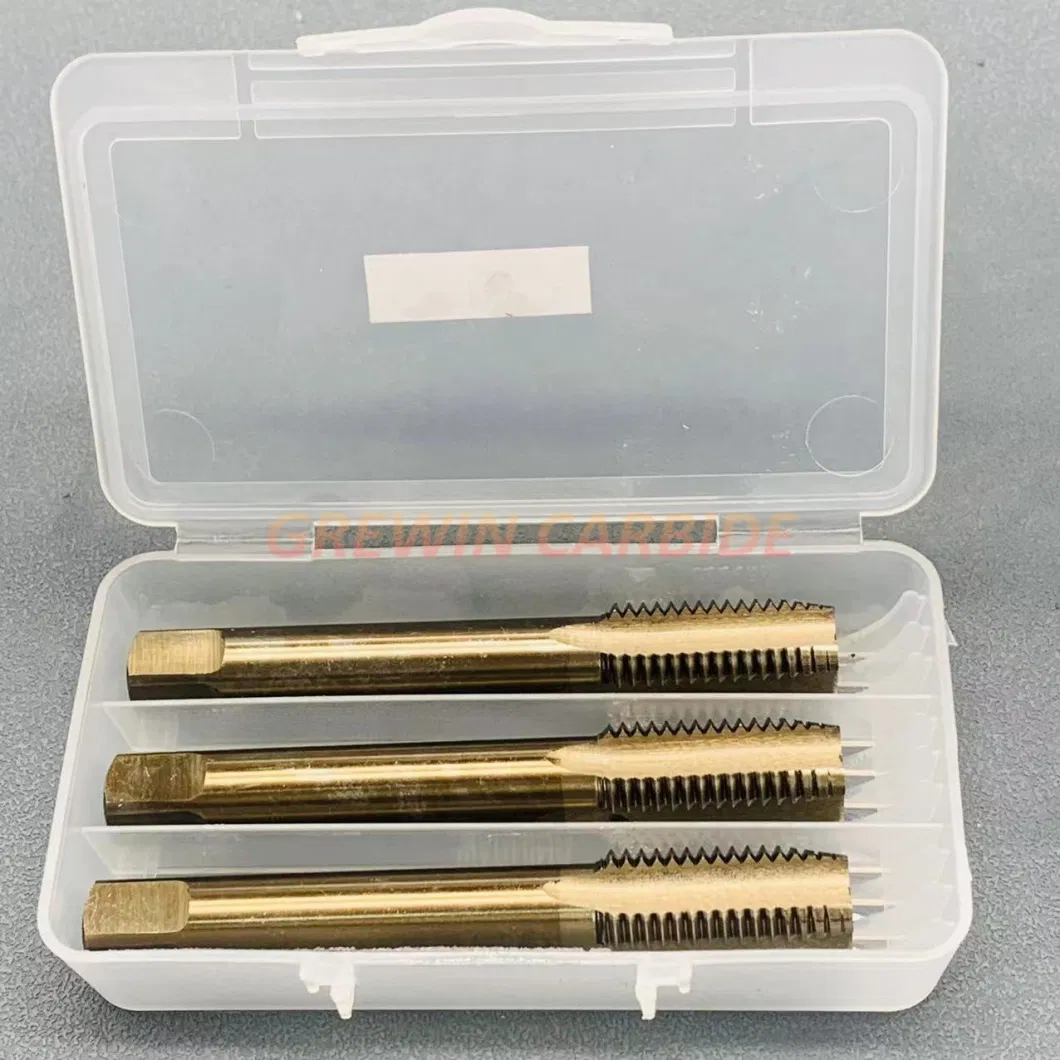 Grewin-Wholesale HSS M2 M35 DIN352 Hand Taps Straight Fluted 3 PCS/Set with Ox Coating