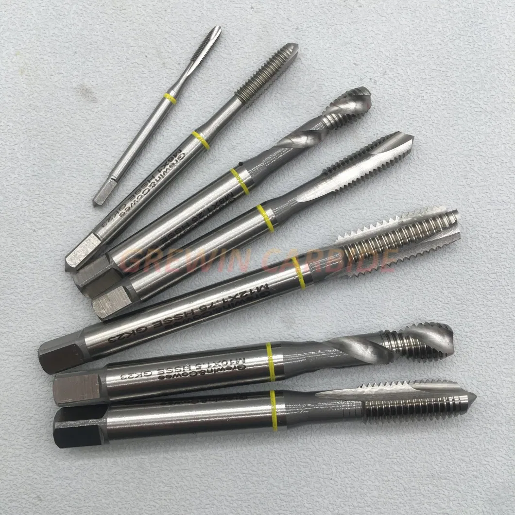 Gw Wholesale HSS M35 DIN371/376 Spiral Point Screw Milling Machine Threading Taps with Yellow Ring for Nonferrous Metal Light Metal