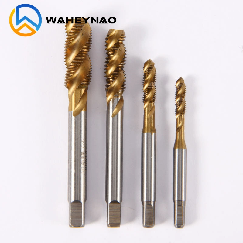 HSS-Co M3-M10 DIN371 Spiral Flute Taps Machine Taps Spiral Point Taps with Tin Coated Threading Cutter Tools