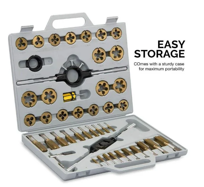 Large SAE Titanium Standard Tap and Die Threading Tool Set