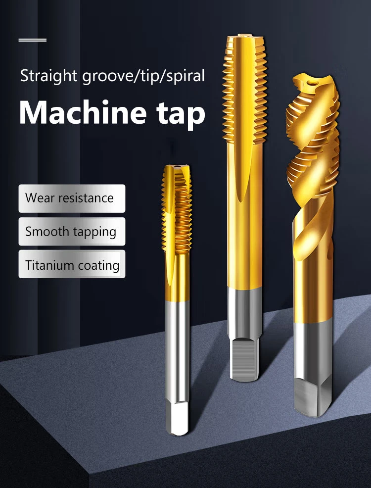 Titanium Machine Right Hand Tap Drill Spiral Point Thread Plug Handle Taps Die Tool Set